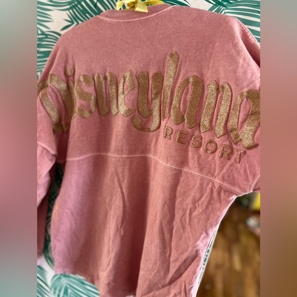 Disneyland Pink Long Sleeve Tee with Gold Script - Picture 5 of 7